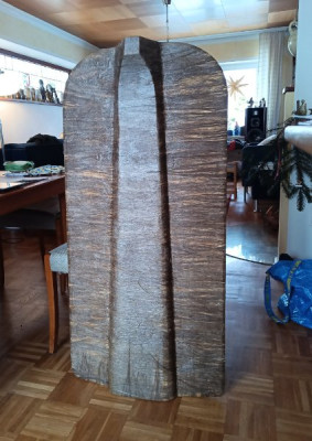 Aufgeleimtes Leinenwerg